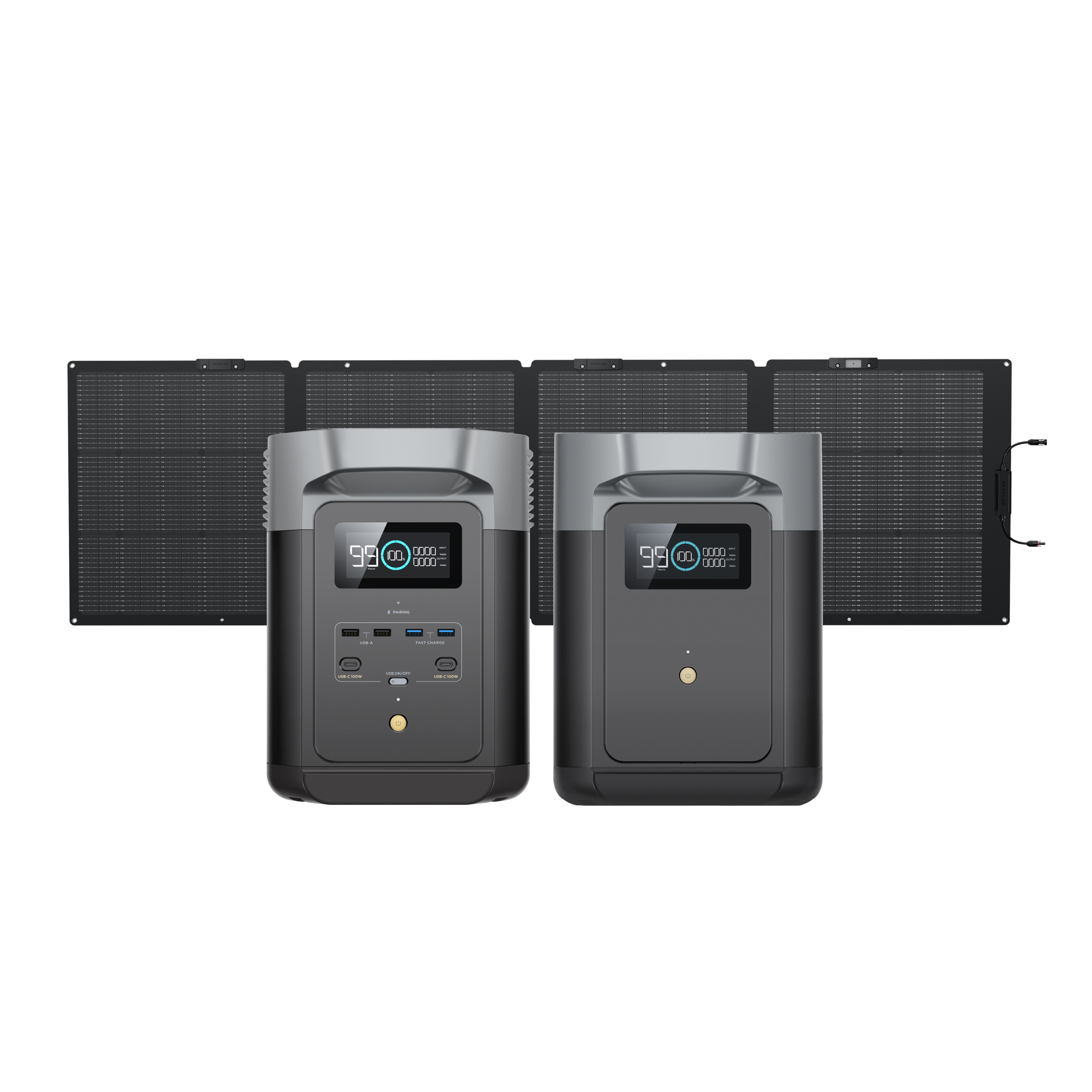 DELTA 2＋DELTA 2専用エクストラバッテリー+220W片面ソーラーパネルGen2セット