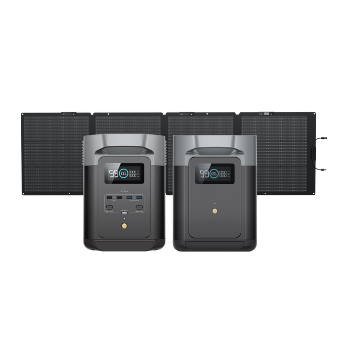 DELTA 2＋DELTA 2専用エクストラバッテリー+220W片面ソーラーパネルGen2セット